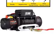 Electric Winch 13500 LBS/ 6123KG 12V 27M/92FT Synthetic Tow Rope Lifting troliu Hoist for 4X4 Car Trailer ATV Truck Boat