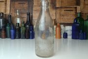 504 - Vintage Clear Glass Cork Top Collectible Decorative Springmount Milk Bottle
