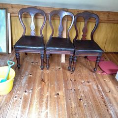3 Victorian mahogany chairs