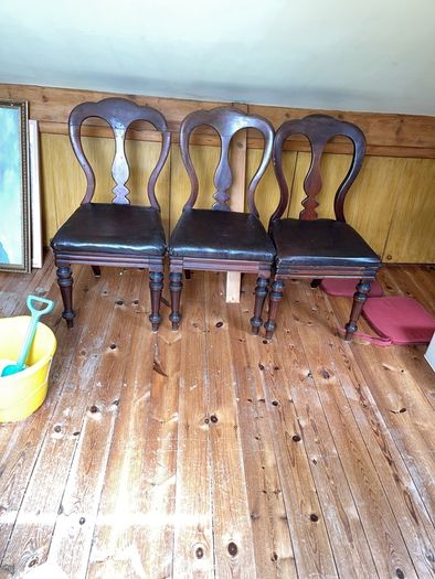 3 Victorian mahogany chairs