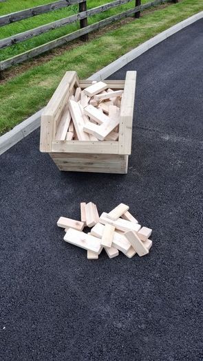 Kids Wooden Play Skip with Building Blocks