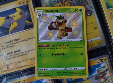 Thwackey ! Baby Shiny ! Shiny Rare ! from Shining Fates Set ! 2019 ! Pokemon Card !