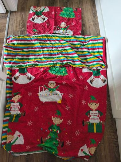 Kids Single Christmas "Elf on the Shelf" Duvet Cover Set with Matching Fitted Sheet