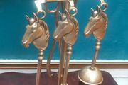 Brass fireside set.