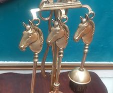 Brass fireside set.