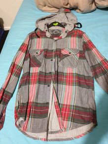 cedarwood state red grey green long sleeve shirt with hood