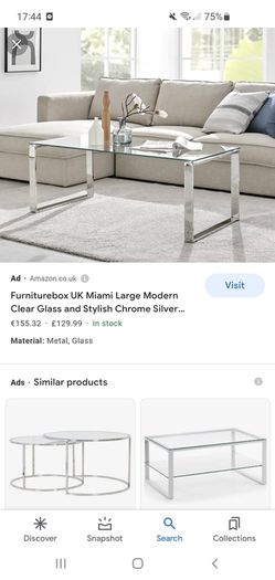 Coffee Table & Side Tables - Chrome & Glass