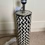 Modern Geometric Mother of Pearl Cylinder Ceramic Table Lamp Image 2