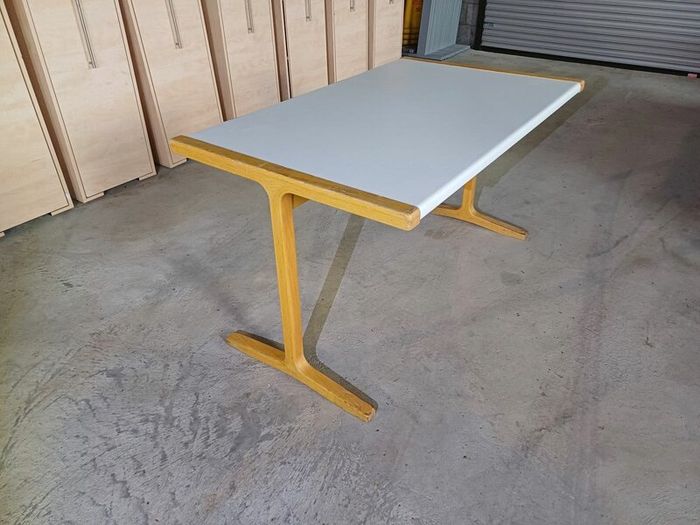 Wooden Tables White Tops