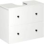 Bathroom under sink cabinet,wall mounted under sink storage,bathroom storage with 2 drawers, Toilet Paper Storage Cabinet, vanity unit, 60 x 30 x 50 cm for small bathroom, White Image 6