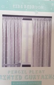 Pensil pleat printed blackout thermal curtains kids room