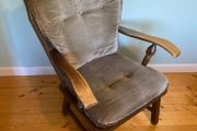 Classic Vintage Upholstered Armchair with Solid Wood Frame | Excellent Condition