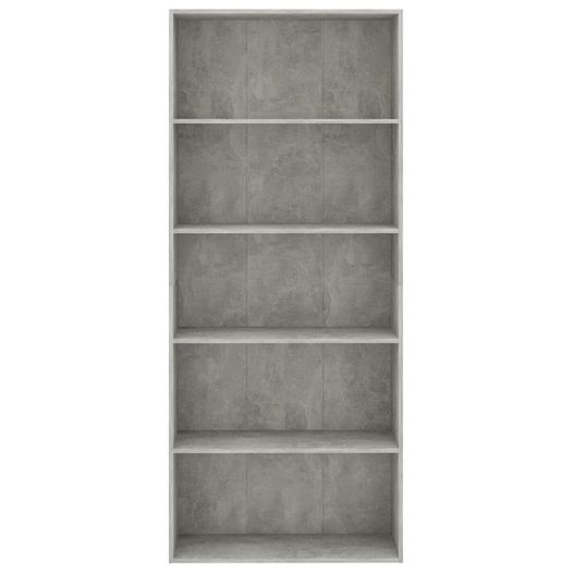 5-Tier Book Cabinet Concrete Grey 80x30x189 cm Chipboard