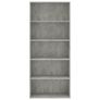 5-Tier Book Cabinet Concrete Grey 80x30x189 cm Chipboard Image 5