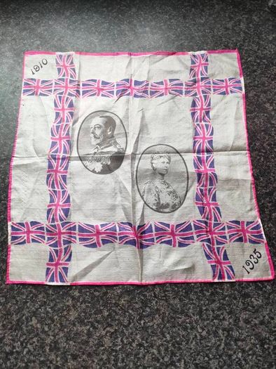 George V and Queen Mary Jubilee Silk Hankerchief