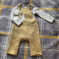 3-6m, With Tags Girls M&S Dungarees with Wings and Bodysuit included
