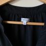 Iris & Ink Black Organic Cotton Tiered Midi Dress V Neck Balloon Sleeve Cottagecore Boho Image 3
