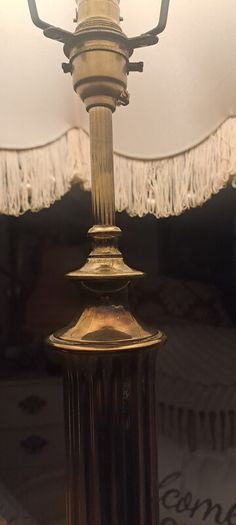 Huge Antique Heavy Brass Lamp