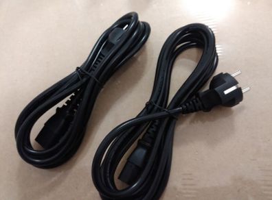 Pair of power cords European EU type plug
