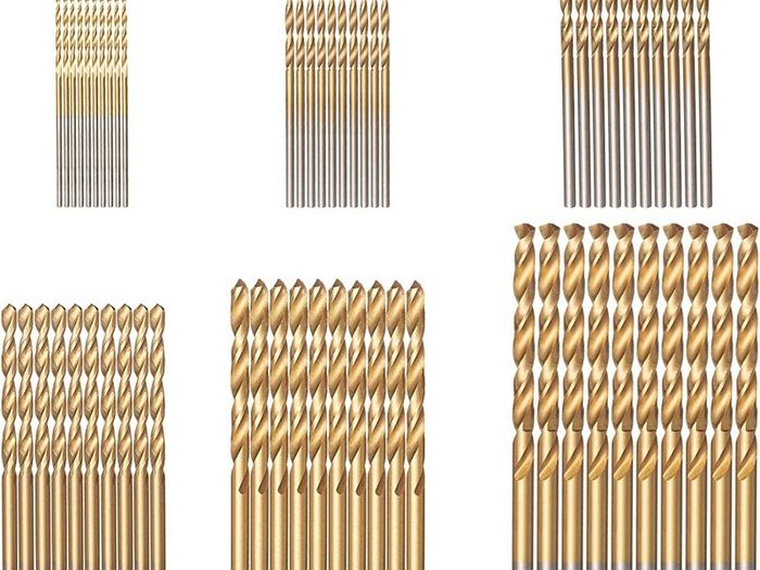 60PCS HSS Shank Twist Drill Bit Set Titanium Coated 1/1.5/2/2.5/3/3.5mm High Speed Steel Twist Drill Bits Tools for Wood Plastic and Aluminum (FREE POSTAGE)