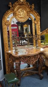 Antique Marble-Topped Console Table