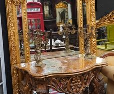 Antique Marble-Topped Console Table
