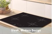 Induction Hob 60cm,4 Zone Electric Cooktop,7000W Built-In Hob, Touch Control, Booster, Timer, Child Lock, Auto Shut-Off, Black Glass