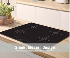 Induction Hob 60cm,4 Zone Electric Cooktop,7000W Built-In Hob, Touch Control, Booster, Timer, Child Lock, Auto Shut-Off, Black Glass