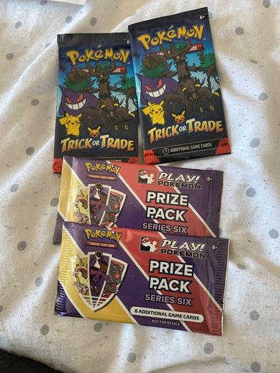 4 Pokemon packs 2 prize pack series 6 2 trick or trade