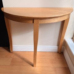 Wooden Half Moon Console / Hall Table