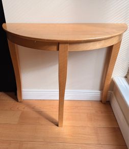 Wooden Half Moon Console / Hall Table