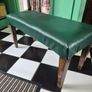 Library footstool Vintage faux racing green fauzx lea5her long footstool Image 3