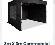 O'Mearas 3m x 3m Commercial Pro 40 Pop Up Shelter - Black in Excellent .
