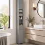 Slim Bathroom Storage Cabinet  Tall Space Saving Bathroom Cabinet with Drawer & Double Door Storage, 180cm Image 7