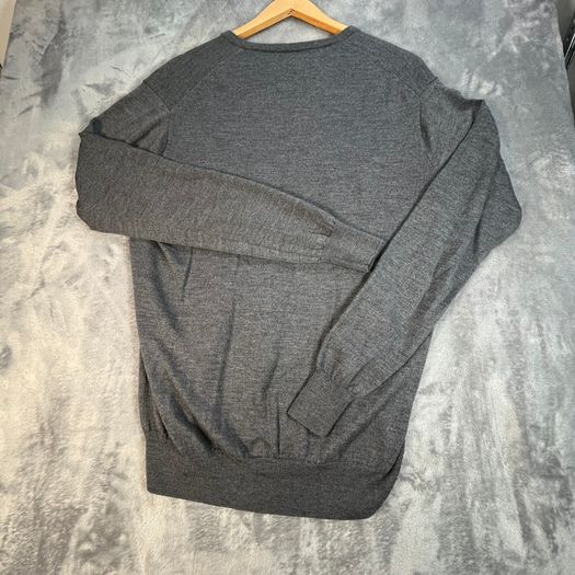 Peter Millar Sweater Mens L Grey V Neck Merino Wool Silk Blend Pullover - Golf