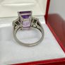 Silver ring with Amethyst and white Topaz Image 8