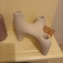 Cream ceramic 3 candle holder Image 2