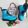 Dr Martens Pascal 1460 blue teal patent leather ankle boots 8 hole UK5 EU 38 US7 Image 9