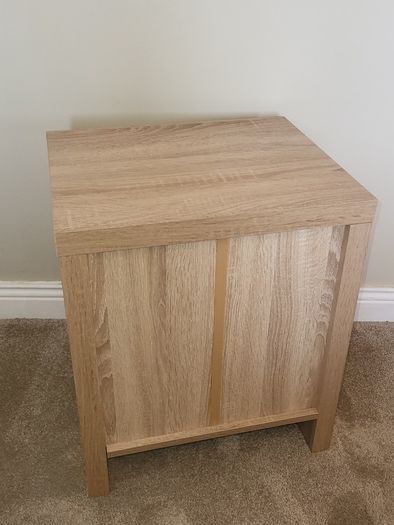 Oak and White Bedside Locker (NEW)