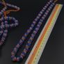 Antique Venetian Style Blue Chevron Glass Beads Necklace Strands Image 4