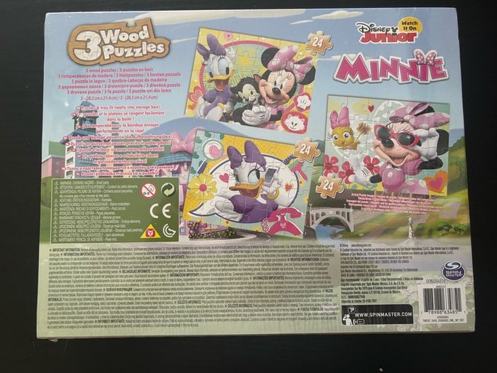 Minnie Mouse 3 wooden puzzles