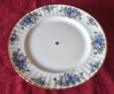 Royal Albert Moonlight Rose Bone China Gold Gilt Footed Cake Stand Made In England
