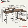147CM L-Shaped Desk with Power Outlets & LED Lights Image 5