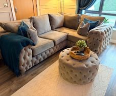 couch and matching footstool for sale