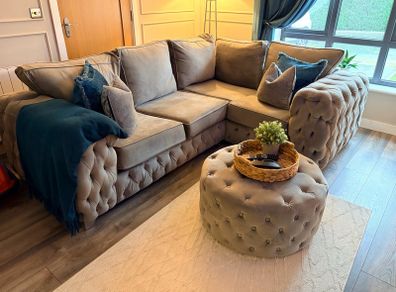 couch and matching footstool for sale