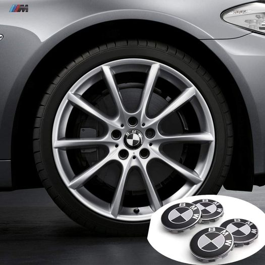 ( x 2 Sets) Black BMW Centre Caps 68mm - FREE POST