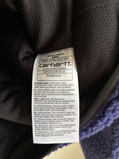 Carhartt WIP Prentis Liner Fleece Jacket BNWT - Size Medium
