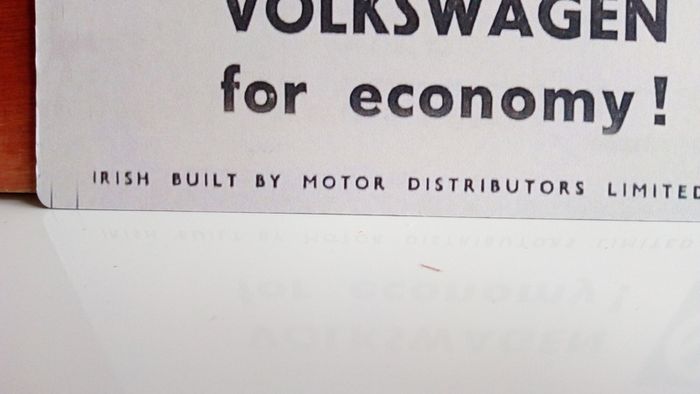 Vw Beetle Reproduction Irish Advert Poster Ireland, Irish Memorabilia