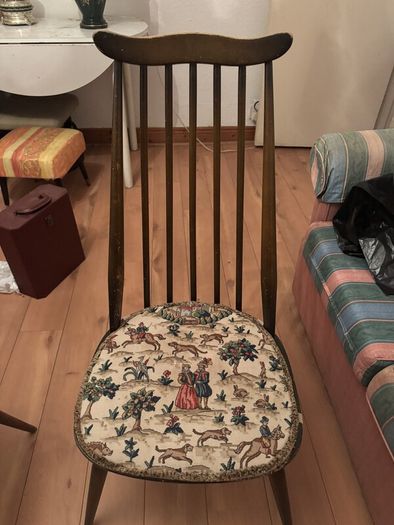 Vintage Ercol Goldsmith High Spindle Back Dining Chair, Dark Finish