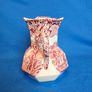 Vintage Mason's Vista Ironstone Pitcher: Pink & White Jug Image 2